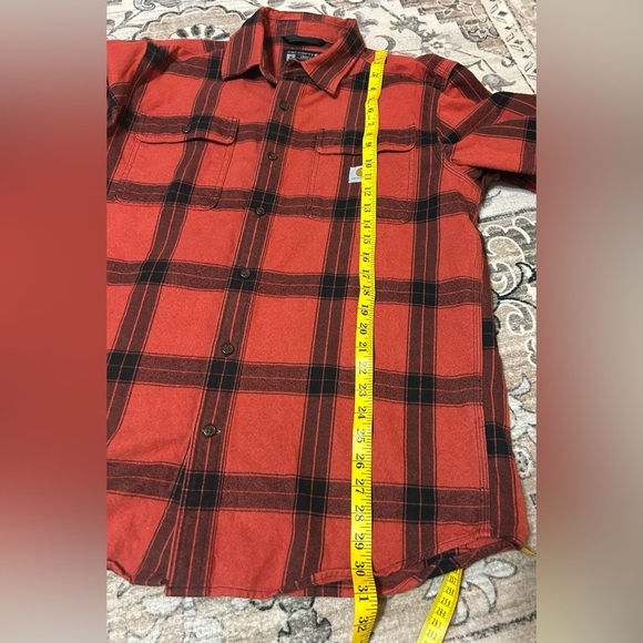 Carhartt Mens Shacket Sz M Heavy Flannel Button Front Shirt Outdoor Work Plaid - Picture 6 of 7